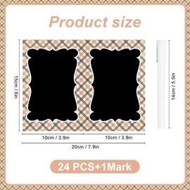 24Pcs Picnic Party Decorations 4 x 6 Inch Picnic Party Chalkboard, Double Sided Brown Mini Chalkboards Signs for Food Message BBQ Baby Shower Wedding Event Decorations