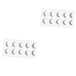 Baluue 2sets Natural Look 3d False Lashes Full Length Width Manmade Fiber Makeup Eyelashes for Daily Party Wedding 5pairs*2