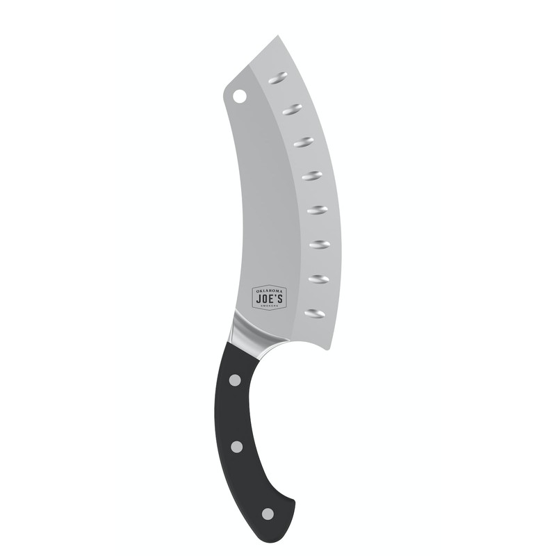 Oklahoma Joe's Blacksmith Cleaver & Chef Knife with Holster,Silver/Black