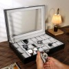UTEN 24 Slots Watch Box Large PU Leather Jewelry Organizer