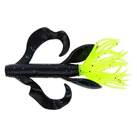 Yamamoto 4" KREATURE Black W/Blue Flake BODY/156 Tail (7 Pack)