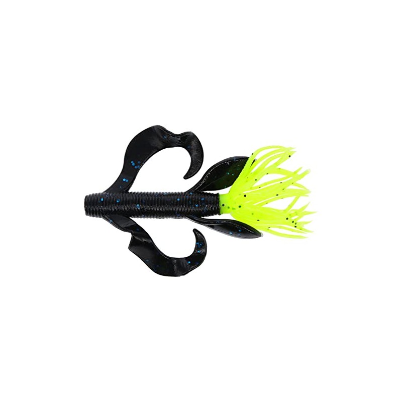Yamamoto 4" KREATURE Black W/Blue Flake BODY/156 Tail (7 Pack)