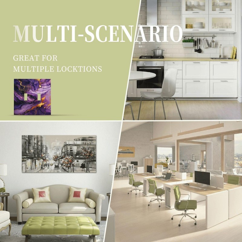 Xuejiaku Light Switch Cover Plate Purple Gold Marble Abstract Luxury