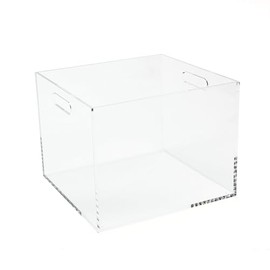 RUSSELL+HAZEL Acrylic File Box, Acrylic File Folder Organizer, Letter Size Hanging File Organizer Box, 12.25" x 12.75" x 10," Acrylic Storage Container for Bathroom, Pantry or Home (55712)