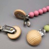 Anemeeoke 50PCS Natural Beech Wood Pacifier Suspender Clips, for Teething