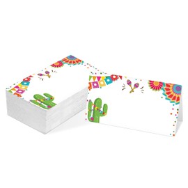 Table Place Card, Mexican Fiesta Themed Tent Style Cards, Pack of 25 Half-Fold Reception Place Card, Fiesta Cactus Food Labels, Fiesta Confetti Decor, Perfect for Baby Shower, Birthday Party C28