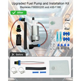 525LPH F90000285 - Bomba de combustible de alta presión con kit de instalación 400-1168, bomba de combustible universal E85