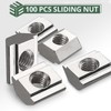 EYPINS 100 Pcs Galvanized T-Nut T-Track Sliding Nut 2020 Aluminium