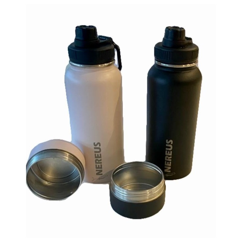 NEREUS Water Bottle with Hidden/Secret Compartment - Thermal Lined for