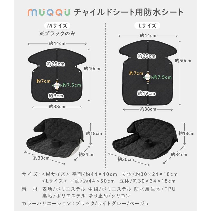 MUQQU Child Seat Waterproof Sheet, Protective Mat, Anti-Slip, Protector, Stroller,