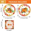 40pcs Thanksgiving Party Supplies ，2023 Fall party Plates and Napkins
