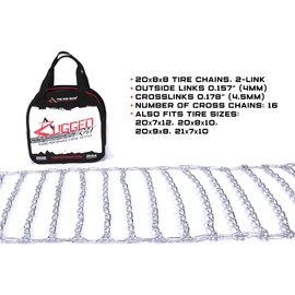 The ROP Shop Pair of 2 Link Tire Chains 20x8x8 for Troy-Bilt & Ariens Snowblower, Snowthrower