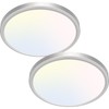 zemty Silver Flush Mount Ceiling Light - Super Thin 12In