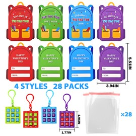 Leetous 28 PCS Tic Tac Toe Game Keychain Bulk – Kids Party Favors for Birthday, Goodie Bag Fillers, Classroom Prize Box Toys, Treasure Chest & Pinata Prizes, Easter Basket Stuffers for Boys and Girls