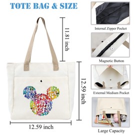 BDPWSS Cartoon Mouse Cute Mouse Themed Gifts Tote Bag Fairy Tales Merchandise Vacation Trip Gift Magic Kingdom Gift (Cartoon mouse TB)