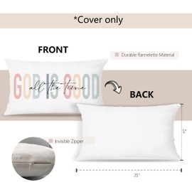 Udinaz Boho Christian Quote God is Good All The Time 12 x 20 Inches Throw Pillow Covers,Bedroom Living Room Home Decor,Christian Women Girls Gifts