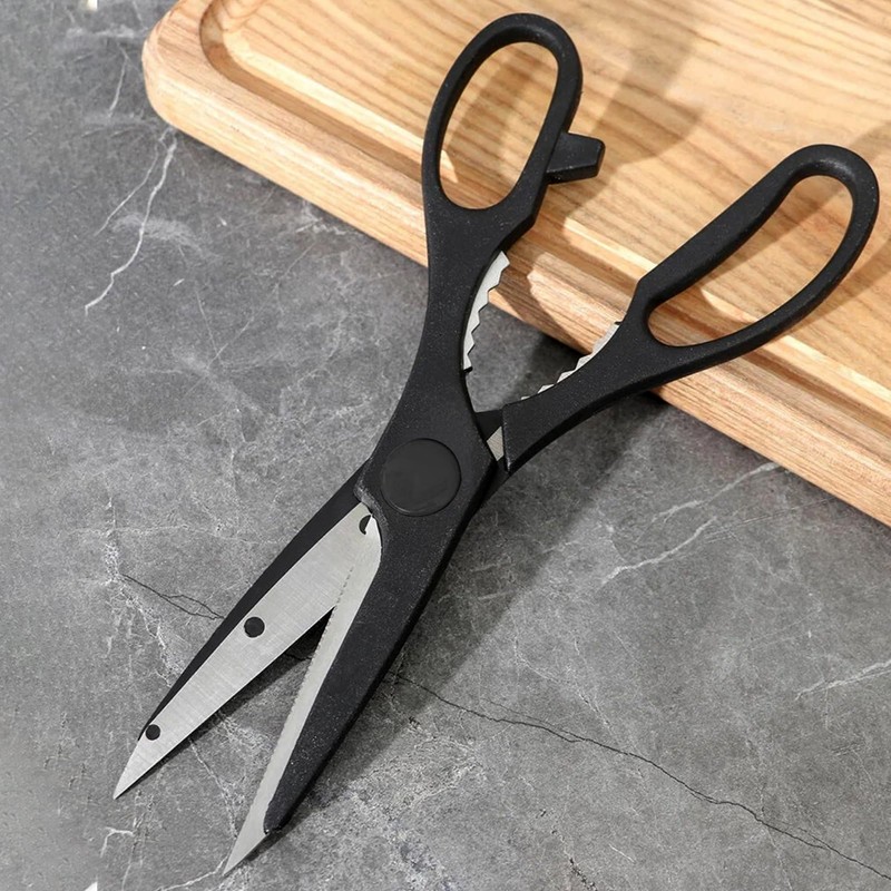 HiFEN® Black Stainless Steel Kitchen Scissors - Steel Scissors with