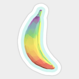 Endless New Objects Low Poly Rainbow Banana Polygons Vinyl Decal Room Decor Sticker Silly Quote