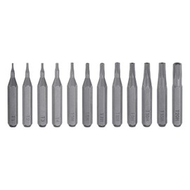 HARFINGTON 12pcs T1-T20H Torx Screwdriver Bit Set 5/32" Hex Shank 28mm Length Magnetic Star 6 Point Head Hex Bits S2 Steel Screw Driver Bit for Electric Manual Screwdrivers Precision Repair