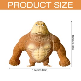 HOVCEH Gorilla Stress Relief Toy, Gorilla Stress Toy, Gorilla Figure for Stress Relief, Rubber Monkey Toy, Squishy Monkey Toy, Suitable for Leisure, Entertainment, Stress Relief