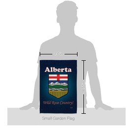 Breeze Decor Alberta Garden Flag Set with Stand Canada Provinces Canadian Territories Region Country Particular Area House Decoration Banner Small Yard Gift Double-Sided, Made in USA