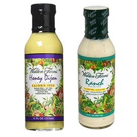 Walden Farms Calorie Free Dressing, Honey Dijon 12 oz & Ranch Dressing 12 oz (Pack of 2)