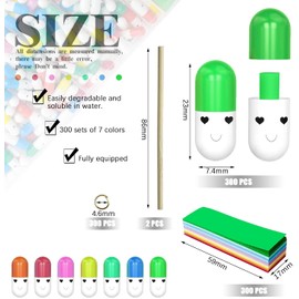 GZLFH Pack of 300 Message Capsule Letters, Love Letter Cute Letter Capsule for Boyfriend Girlfriend Valentine's Day (Pattern, Colour Random)