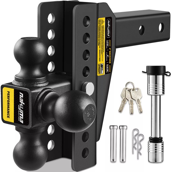 Nakyma Adjustable Trailer Hitch Drop Hitch, Tow Hitches with 8-Inch