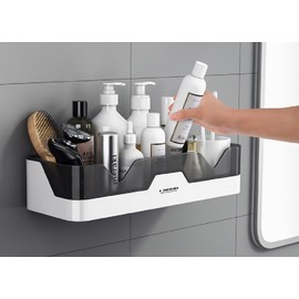 TIKA Wall-Mounted Corner Shower Caddy-Adhesive Bathroom Storage Organizer Shelf Rack