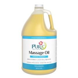 PURA 1st Wellness Professional 128oz Arnica Massage Oil, Arnica Oil for Bruising, Unscented, Deep Tissue Massage, for Therapy, Hypoallergenic, for Physical Therapy, Natural, Skin Moisturizing