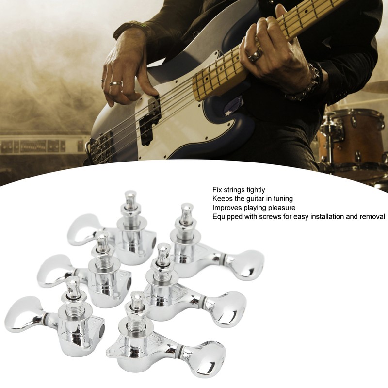 1:18 Gear Ratio Guitar Tuners Knob Enclosed Robust Silver Electric