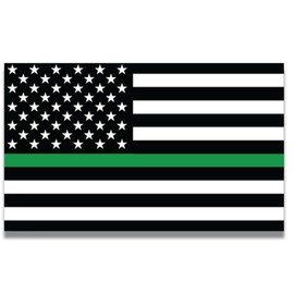 Magnet Me Up Thin Green Line American Flag Magnet Decal, 3x5 Inches, Black, Green and White, Heavy Duty Automotive Magnet for Car Truck SUV, in Support of and Our US Border Patrol Agents