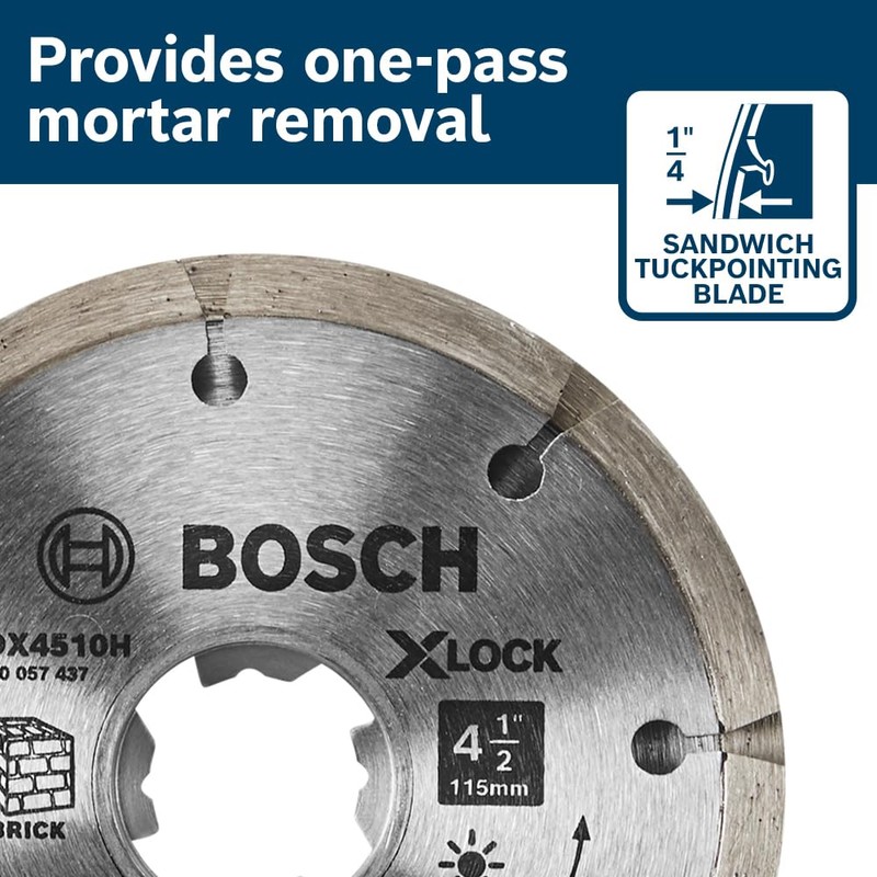 BOSCH DDX4510H 4-1/2 in. X-Lock Premium Sandwich Tuckpointing Blade for