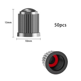 50 Stück Ventilkappen Auto, Ventilkappen Fahrrad Mit Dichtung, Autoreifen Ventilkappen, Autoventil Kappe, Stabilen Reifendruck für Auto, PKW, SUV, Motorrad (Grau)