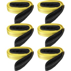 Datanly 6 Pieces Lifting Sling Straps 2 in x 6 ft Polyester Lift Straps Crane Towing Rigging Straps Tree Saver 6600 Lbs Capacity Sling Winch Strap for Moving Furniture