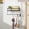 ESOW Paper Towel Holder with Shelf Storage, Adhesive Wall Mount