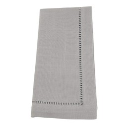 SARO LIFESTYLE Classic Hemstitched Border Square Dinner Napkin, Set of 6, 20", Grey