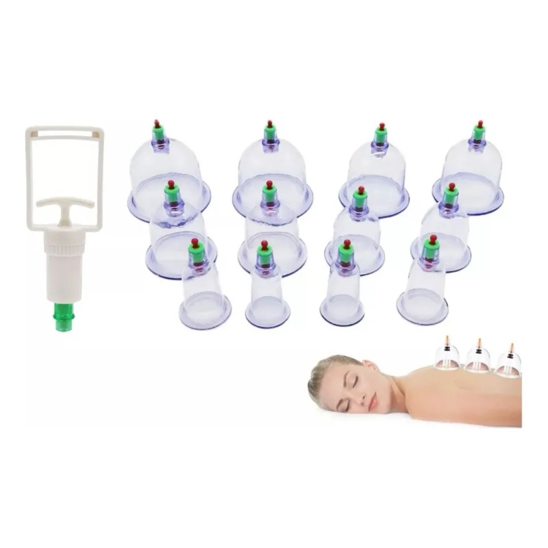 Kit 12 Ventosas Terapeuticas Masaje Succion Adelgazante