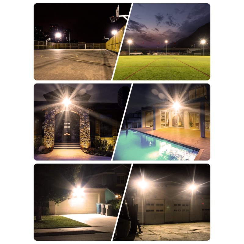 Viugreum 100W LED Flood Light, 8000LM 3000K Warm White, Slim