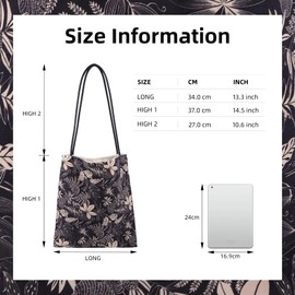 ArcDiary Rayon Hobo Bags for Women,Patterned Tote Bag,Large Capacity Shoulder Handbags with Inner Pockets