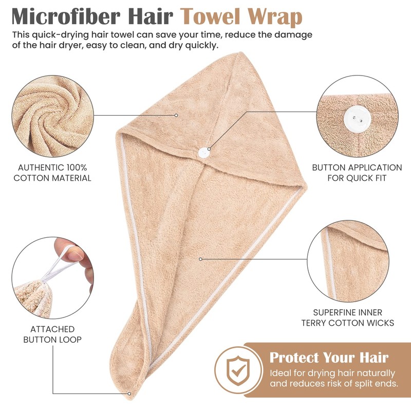 Glamza Microfibre Towel Super Absorbent Twist Turban Hair Wrap with