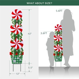 NUNGT 44 inch Christmas Yard Stakes, Outdoor Yard Signs Waterproof Candy Christmas Decorations Pathway Walkway Lawn Large Decor Sign for Holiday New Year Family Party