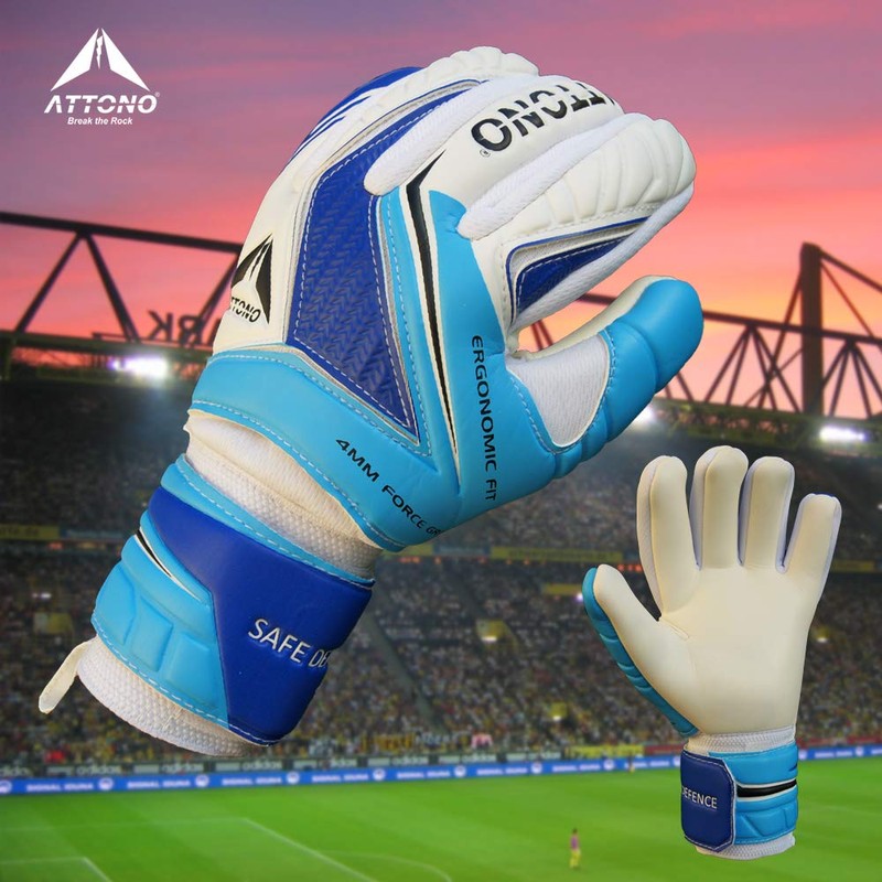 ATTONO Professional Goalkeeper Gloves "Safe Defence" Goalkeeper Gloves with Fingersave