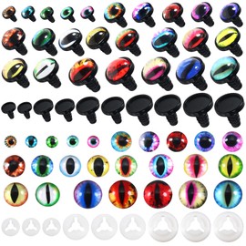 TOAOB 25 Pairs Glass Dragon Safety Eyes 10mm to 22mm Craft Doll Eyes with Washers for for Stuffed Animals Amigurumis Crochet Bears Dolls Making