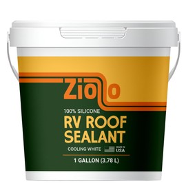 Ziollo RV Roof Sealant - Leak Repair 100% Silicone Liquid Rubber - Premium Waterproof Coating for Campers, Pop Up, Motorhomes, and Travel Trailers - Easy DIY Application - White 1 Gallon