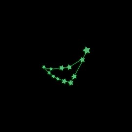 Capricorn Zodiac Constellation Star Map Glow in The Dark Sticker Decal for Phone Tablet Laptop Car Truck Window | 2" Sticker | Green