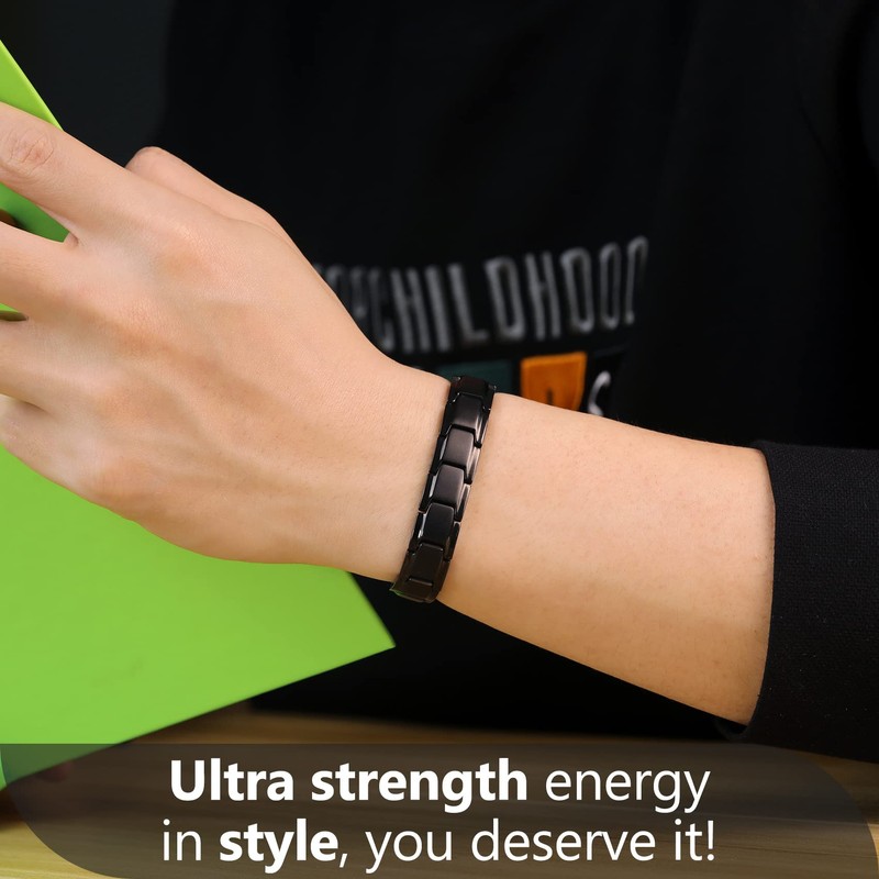 FeracoPulsera magnética para hombres pulsera de tratamiento magnético de acero