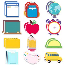 Pineraap 720 Sheets Back to School Sticky Notes Set - 12 Fun Designs Book Pencil Rainbow School Bus Blackboard Self-Adhesive Memo Pads for Kids, Classroom, Office & Home