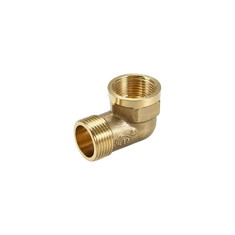 sourcing map Brass Pipe Fitting 90 Degree Street Elbow G3/4