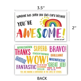 50 You Are Awesome Postcards (3.5" x 2"), Kudos Appreciation Mini Thank You Note Cards Medical Worker, Doctor, Nurse, Healthcare, Volunteer, Employee, Recognition and Thanks for Making a Difference
